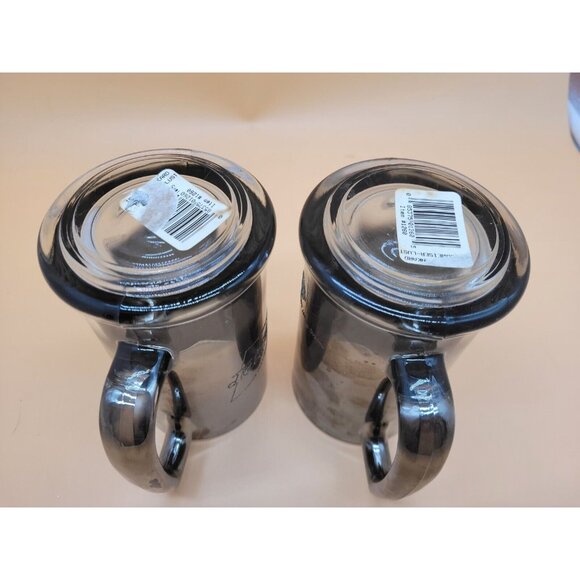 2 Vintage Mercury Glass Budweiser Beer Mugs Ombre affect - Picture 4 of 4